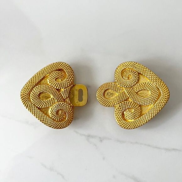 Vintage Gold Tone Triangular Swirl Belt Buckle - Picture 1 of 6